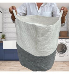Cesto grande de cuerda de algodón 45x40cm - Gris