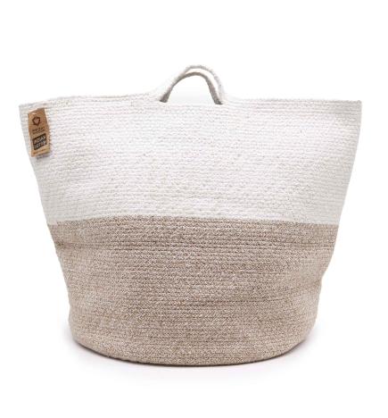 Cesto grande de cuerda de algodón 45x40cm - Beige