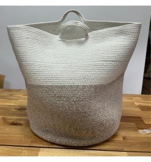 Cesto grande de cuerda de algodón 45x40cm - Beige