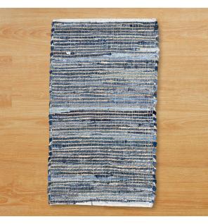 Alfombra mediana de yute de algodón reciclado - 90x150cm - Azul