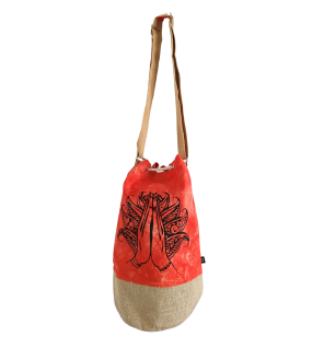 Mochila 100% Natural - Efecto Lavado Naranja - Mano Namaste