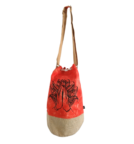 Mochila 100% Natural - Efecto Lavado Naranja - Mano Namaste