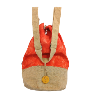 Mochila 100% Natural - Efecto Lavado Naranja - Mano Namaste