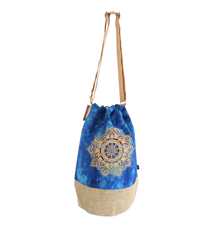 Mochila 100% Natural - Efecto Lavado Azul - Mandala