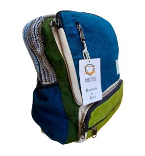 Mochila grande de cáñamo - Teal & Sage