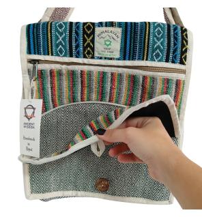 Bolso Mensajero de Cáñamo para Laptop - Curvas