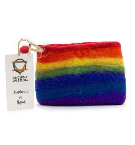 Estuche de fieltro natural con cremallera (surtido) - Arco Iris