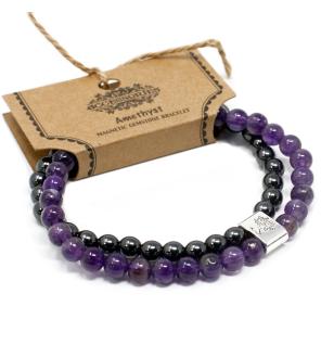 Pulsera de Piedras Preciosas Magnéticas - Amatista