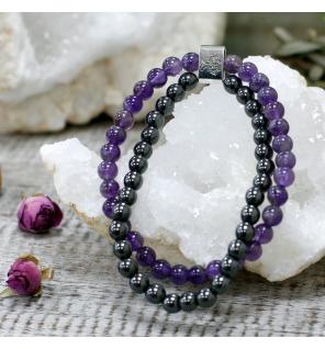 Pulsera de Piedras Preciosas Magnéticas - Amatista