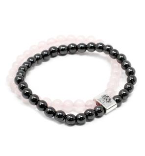 Pulsera de Piedras Preciosas Magnéticas - Cuarzo rosa