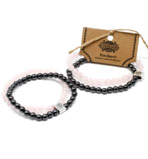 Pulsera de Piedras Preciosas Magnéticas - Cuarzo rosa