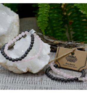 Pulsera de Piedras Preciosas Magnéticas - Cuarzo rosa