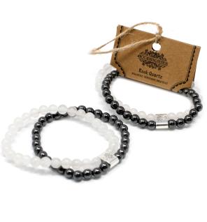 Pulsera de Piedras Preciosas Magnéticas - Cuarzo Blanco