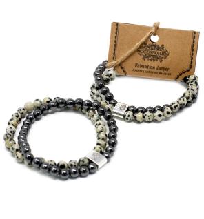 Pulsera de Piedras Preciosas Magnéticas - Jaspe Dálmata