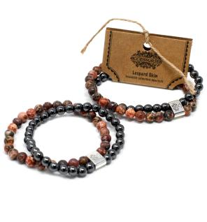 Pulsera de Piedras Preciosas Magnéticas - Piel de Leopardo