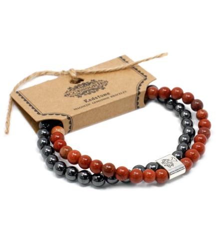 Pulsera de Piedras Preciosas Magnéticas - Piedra Roja