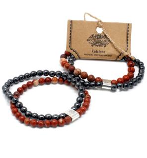 Pulsera de Piedras Preciosas Magnéticas - Piedra Roja