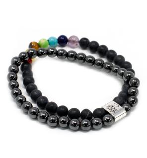 Pulsera de Piedras Preciosas Magnéticas - Chakra Piedra Negra