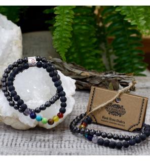 Pulsera de Piedras Preciosas Magnéticas - Chakra Piedra Negra