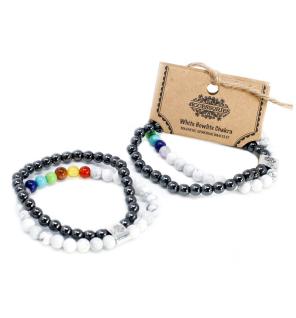 Pulsera de Piedras Preciosas Magnéticas - Chakra Howlita Blanco