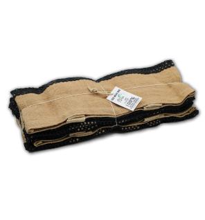 Bolsa de Malla de Yute Suave Puro y Algodón- Negro