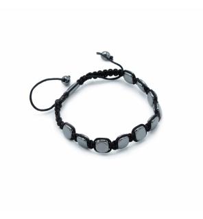 Pulsera Magnética Shamballa de Hematita - Esquinas Redondeadas