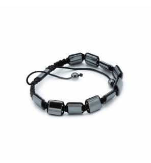 Pulsera Magnética Shamballa de Hematita - Cuboides Dobles