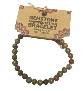 Pulsera de manifestación de piedras preciosas - Jaspe verde - Crecimiento