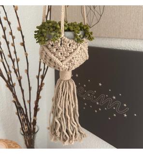 Macetero Macramé Decorativo - Beige