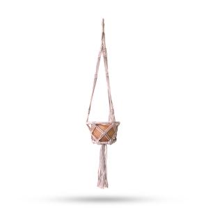 Macramé Macetero Pequeño - Beis - Aro 16cm