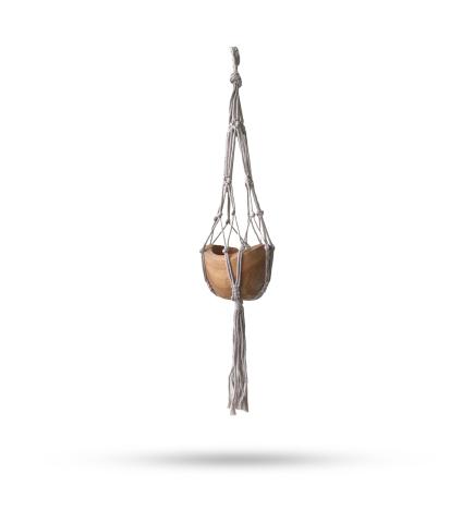 Macramé Porta Maceta Gota Pequeña - Beige - 75cm