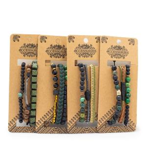 Set de Pulseras para Hombre - Verde Exterior