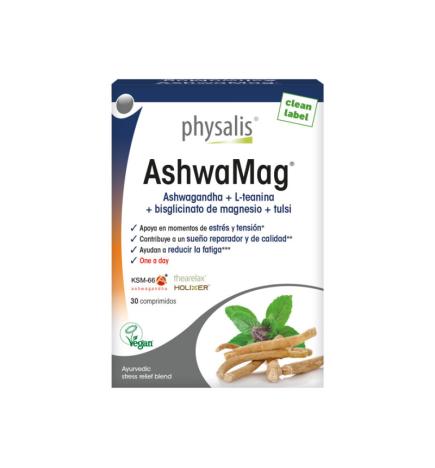 AshwaMag Ashwagandha KSM-66 + Magnesio 30 comprimidos Physalis