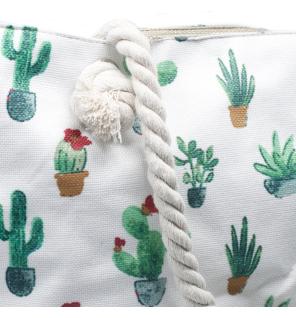 Bolso shopper con asa de cuerda - Mini Cactus