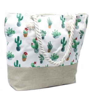 Bolso shopper con asa de cuerda - Mini Cactus