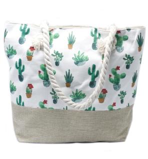 Bolso shopper con asa de cuerda - Mini Cactus