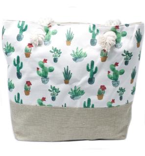 Bolso shopper con asa de cuerda - Mini Cactus