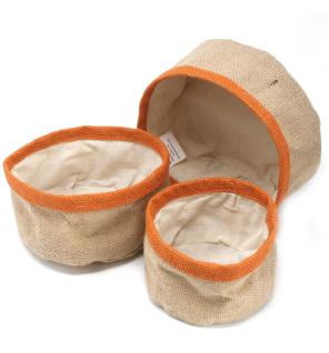 Conjunto de 3 cestas de yute natural - Cúrcuma