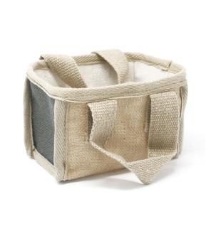 Cesta pequeña de yute - 16x10x12cm - Gris