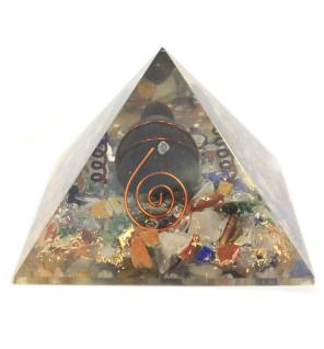 Org Orgonite Pirámide 60mm Gemchips, Cobre, Tortuga