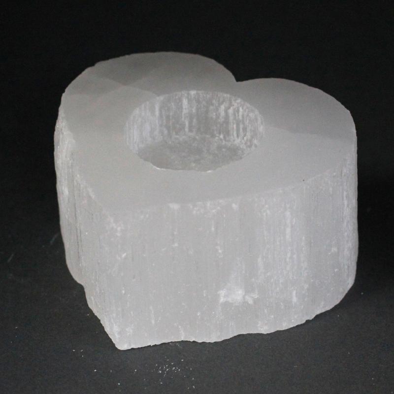 Candelero Selenite corazón