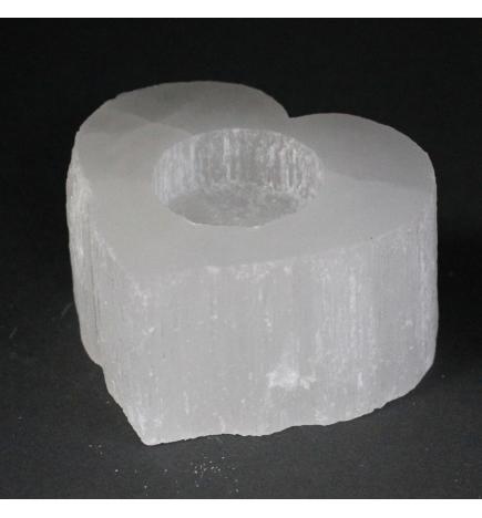 Candelero Selenite corazón