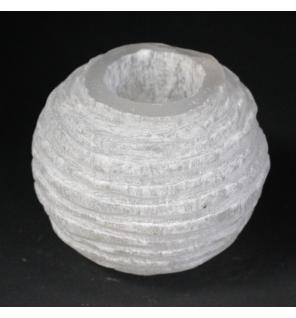 Candelero Selenite Bola de Nieve- 8 cm