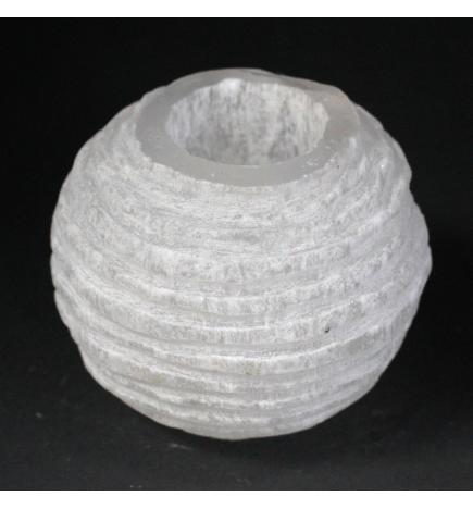 Candelero Selenite Bola de Nieve- 8 cm