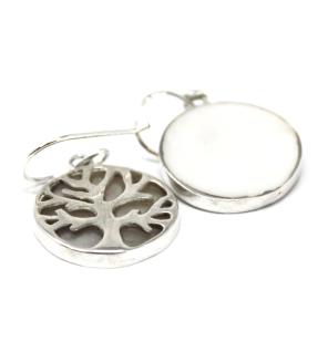 Pendientes de Plata Árbol de la Vida 15mm - Madre Perla