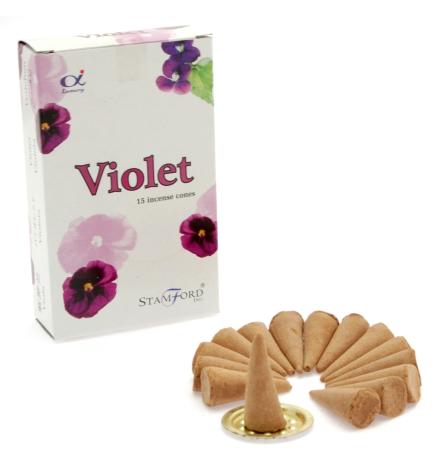 Conos de incienso violeta