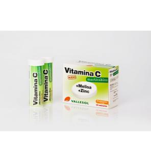 Vitamina C+melisa+Zinc 24 comprimidos masticables Vallesol