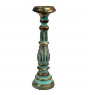 Soporte de vela grande - Turquois Gold