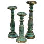 Soporte de vela grande - Turquois Gold