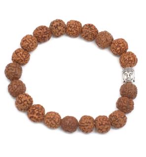 Rudraksha Brazalete de Buda Japa Mala - Marron